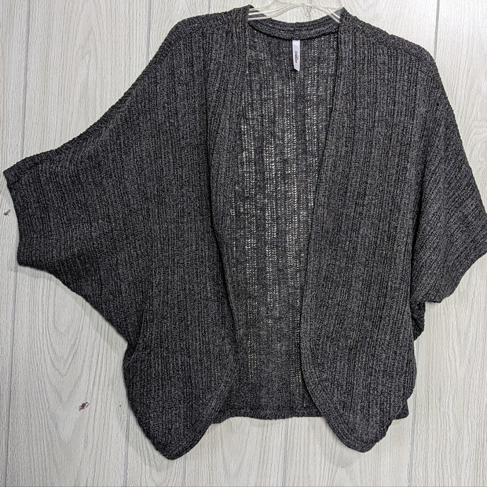 Lightweight Charcoal Open-Front Knit Cardigan - Women